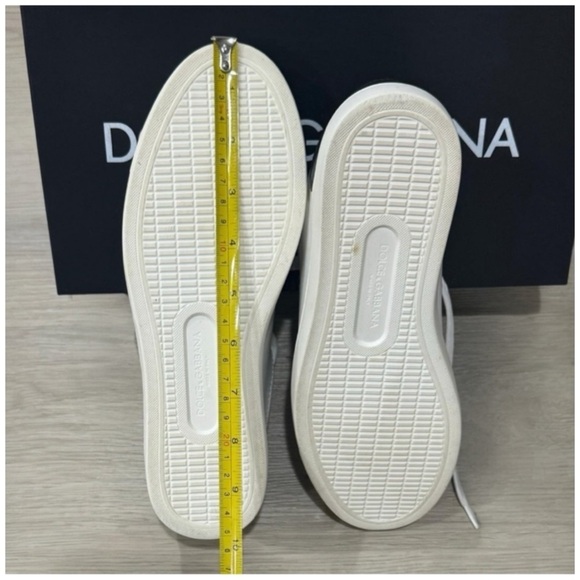 DOLCE & GABBANA Logo White Black Leather Low Top Sneakers Portofino Sneakers 37 - Picture 14 of 15